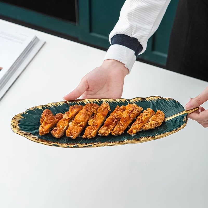 Malta Feather Ceramic Tray