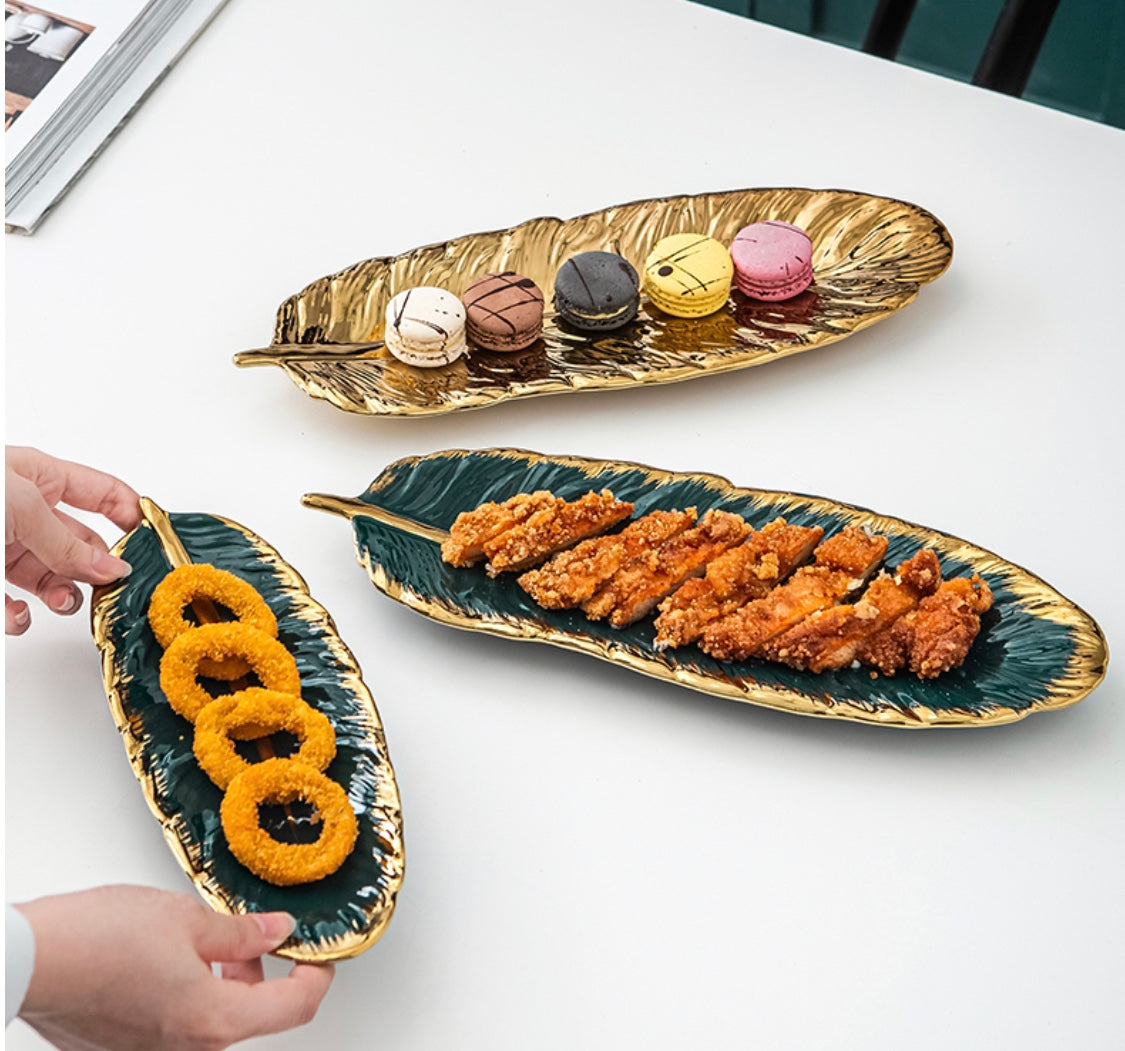 Malta Feather Ceramic Tray