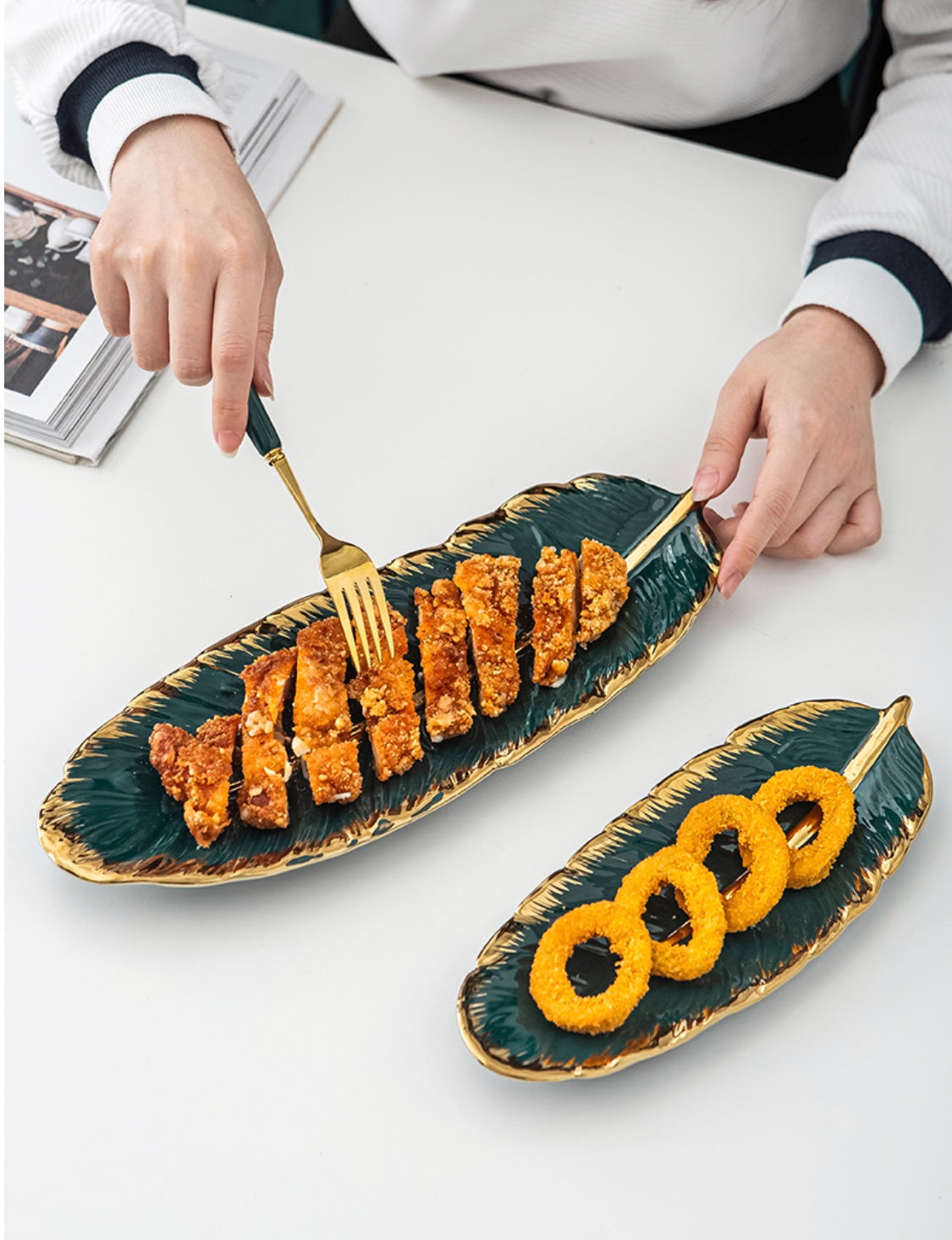 Malta Feather Ceramic Tray