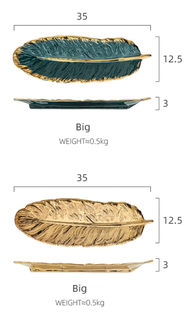 Malta Feather Ceramic Tray