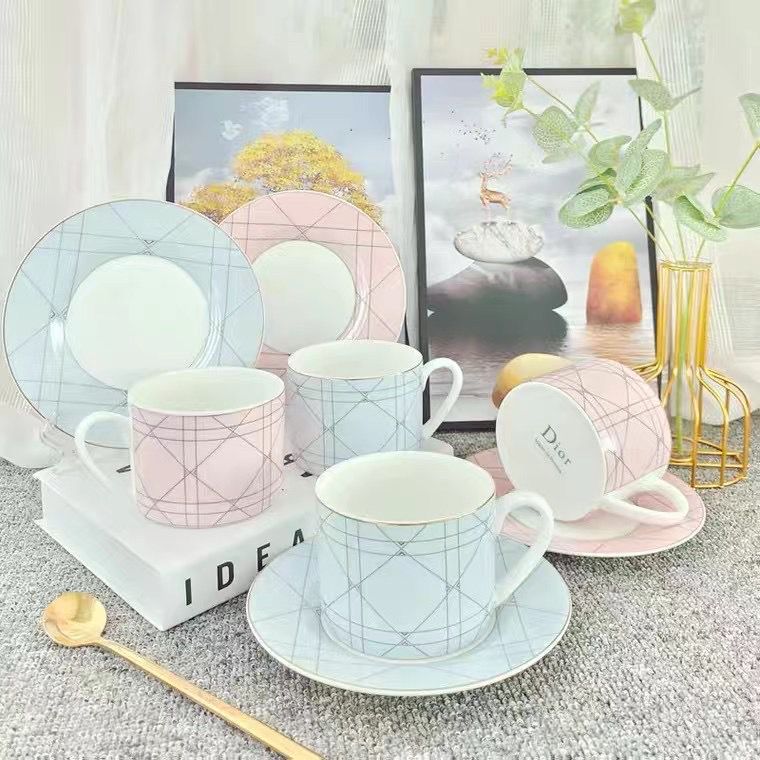 Dior Inspired Set of 2 Teacup and Saucer