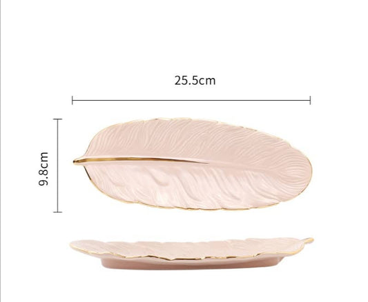 Malta Feather Ceramic Tray