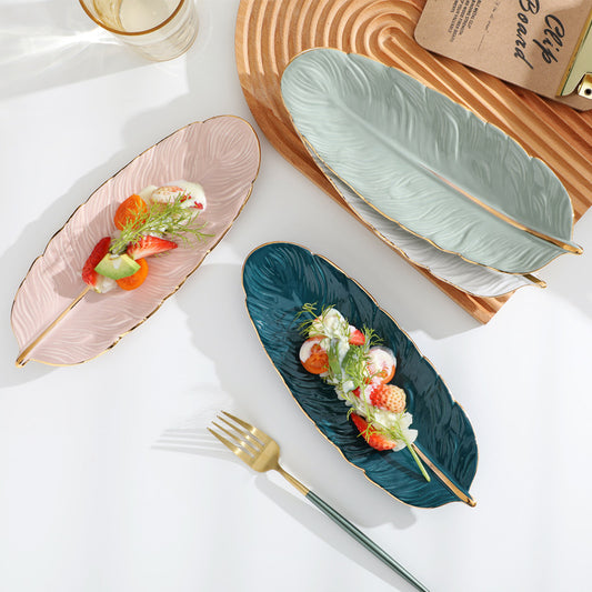 Malta Feather Ceramic Tray