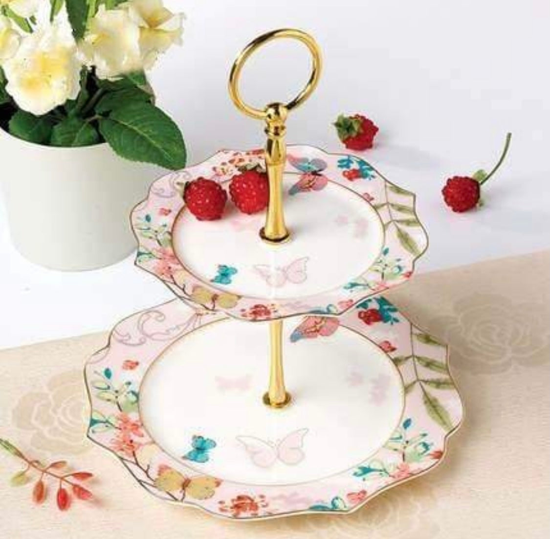 Elina Teaset with 2 tier cake stand